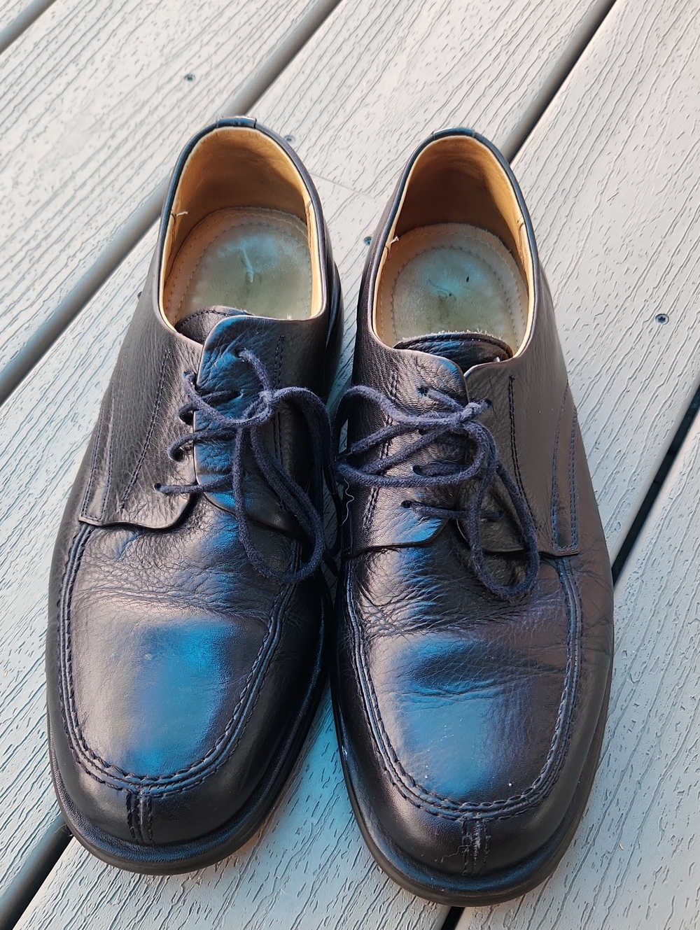 Men's Black Leather Lace-Up Derby Shoes Made In Brazil Size 39 (6)